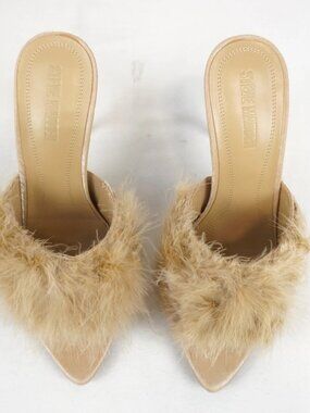 Steve Madden Ashbey Feathers Slip-on Stiletto Mule Party Prom Night Out Cocktail